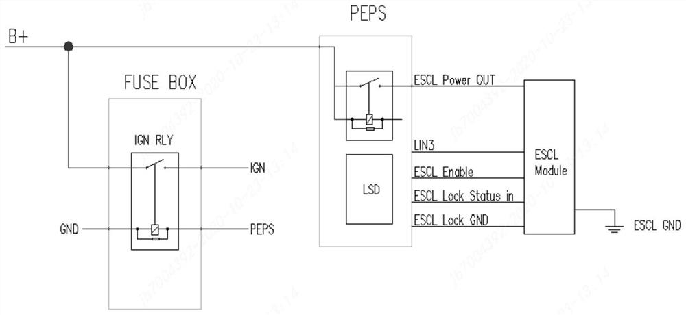 Electronic steering column lock power supply system and method