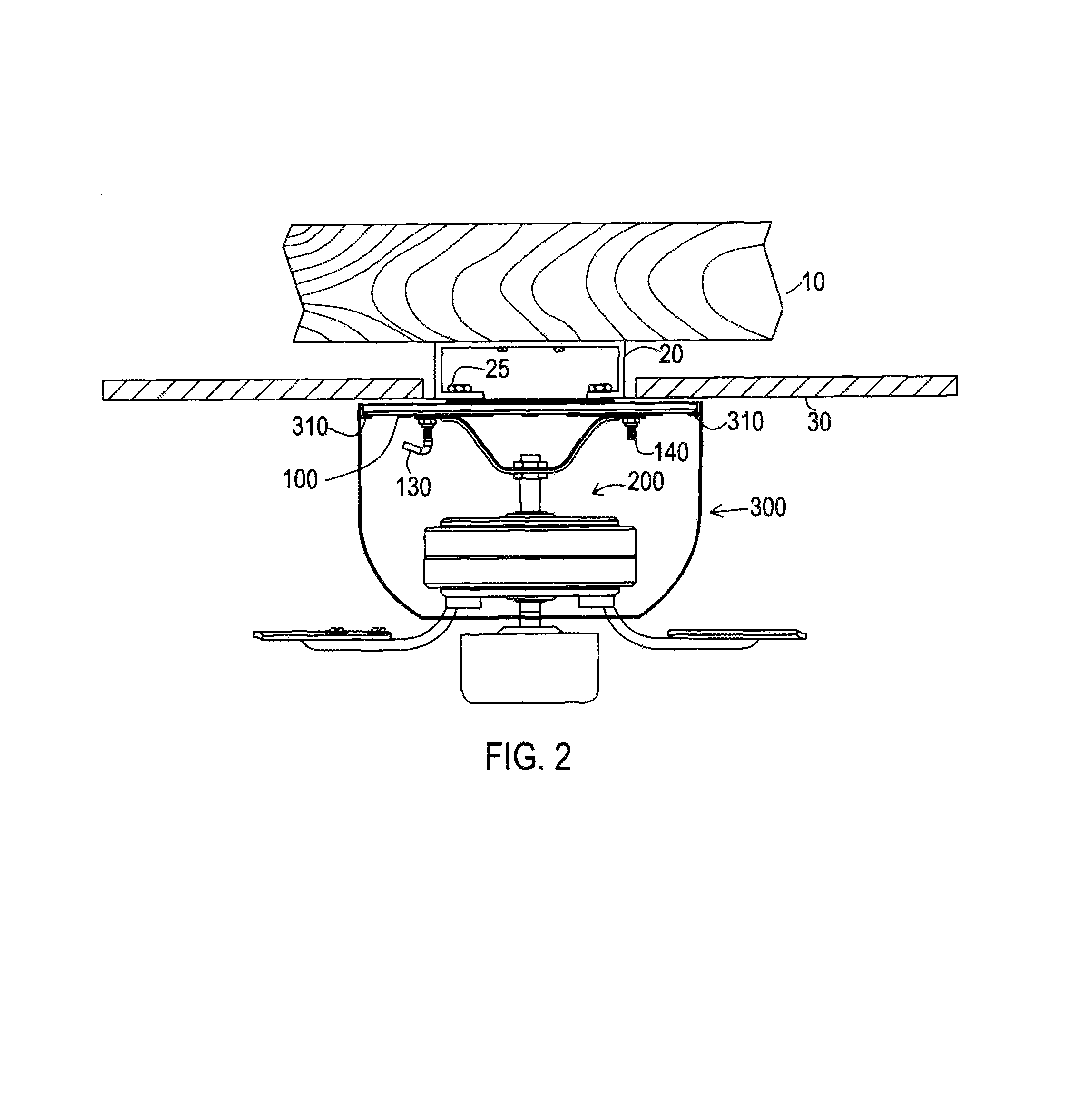 Hugger fan twist-lock mechanism and method