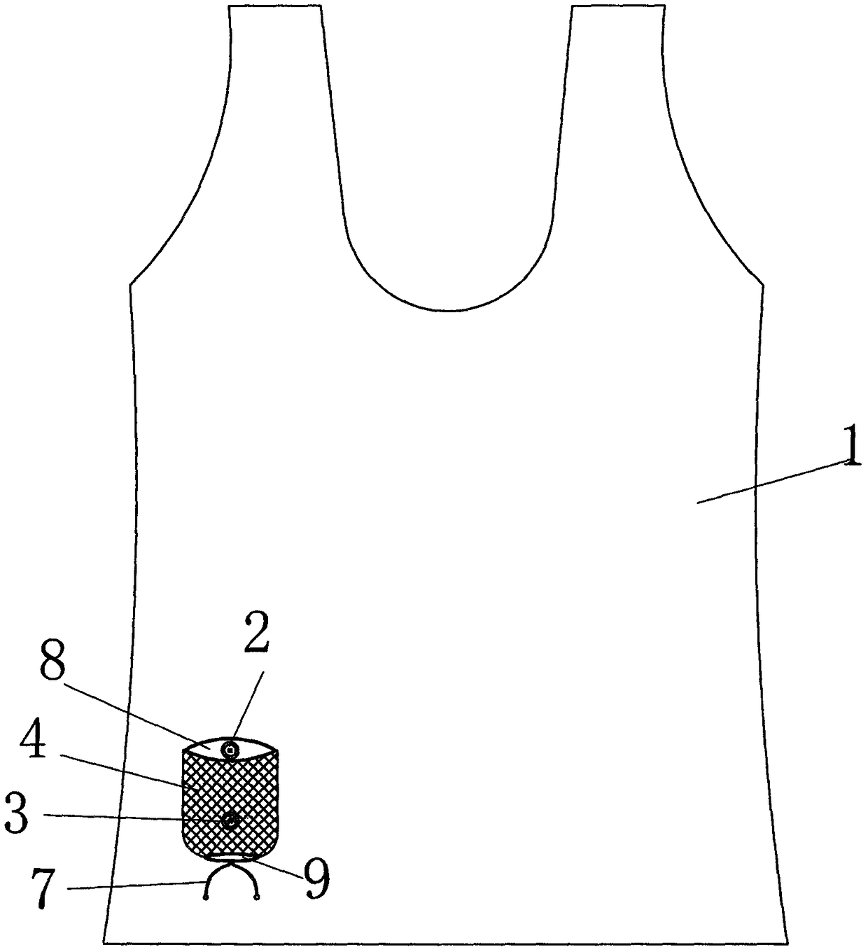 A sports/leisure upper garment with a displaceable/disassemble pocket