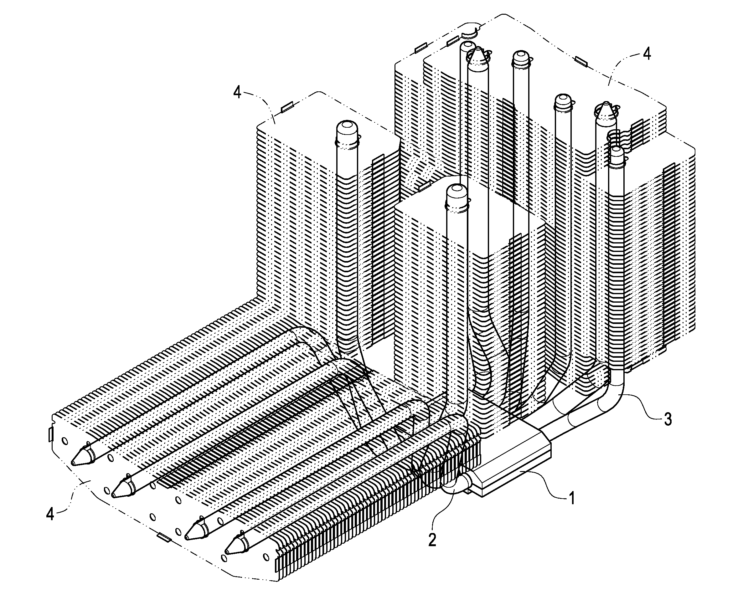 Heat dissipating apparatus extended laterally from heat pipe