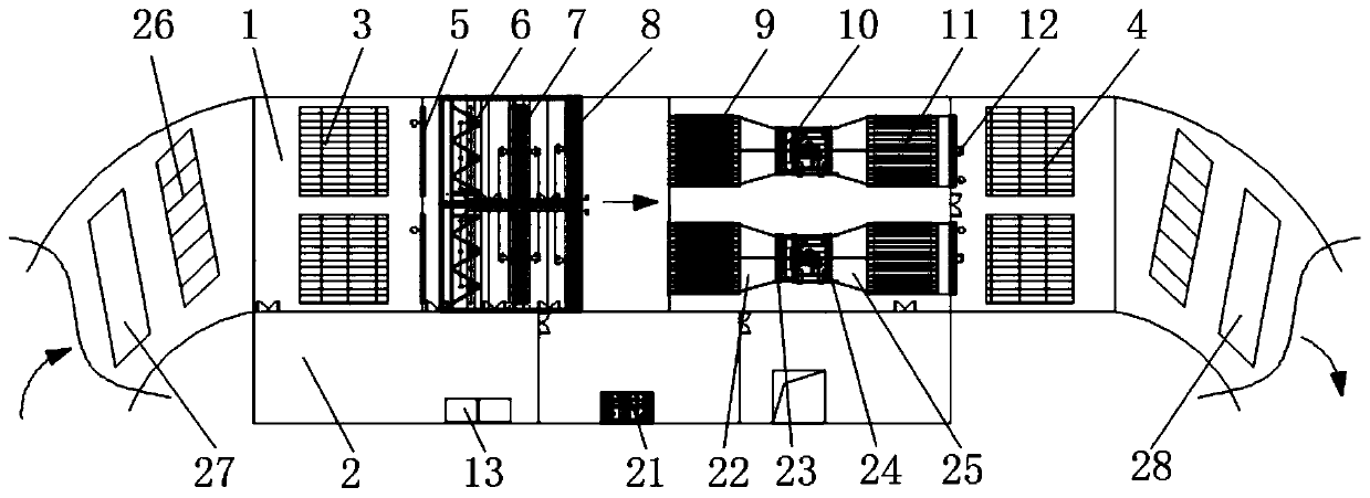 Tunnel top flue mounting type air purification system