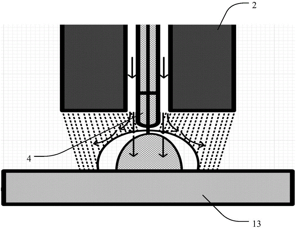 Ultrasonic-assisted and gas-shielded welding device and method adopting underwater wet method