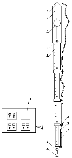 On-site monitoring hand-held pole for marine environmental monitoring and monitoring method thereof