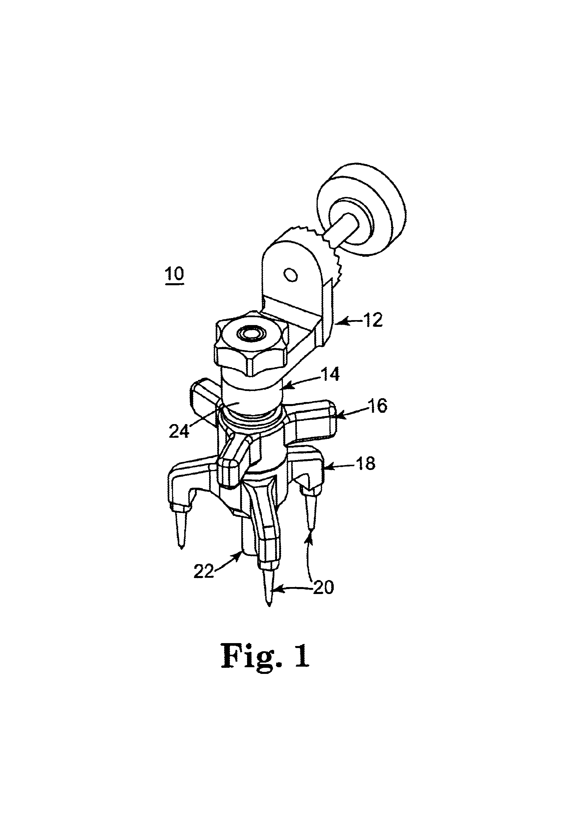 Surgical reference frame fixation device with cannulated post and method of use