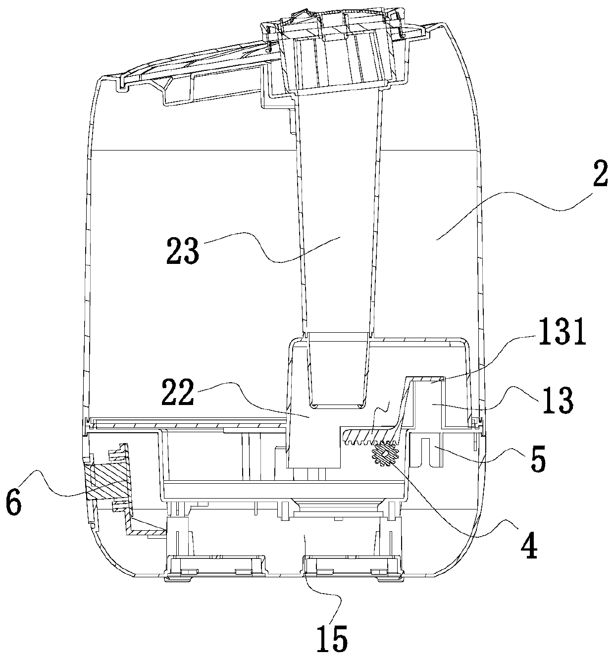 Electric waterproof structure of air outlet of humidifier and control method