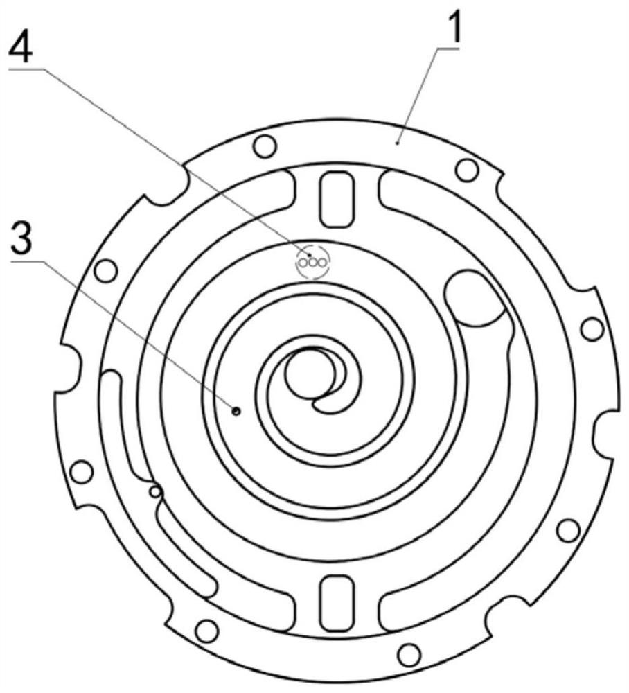 Horizontal enhanced vapor injection compressor with asymmetric extension angle scroll plate