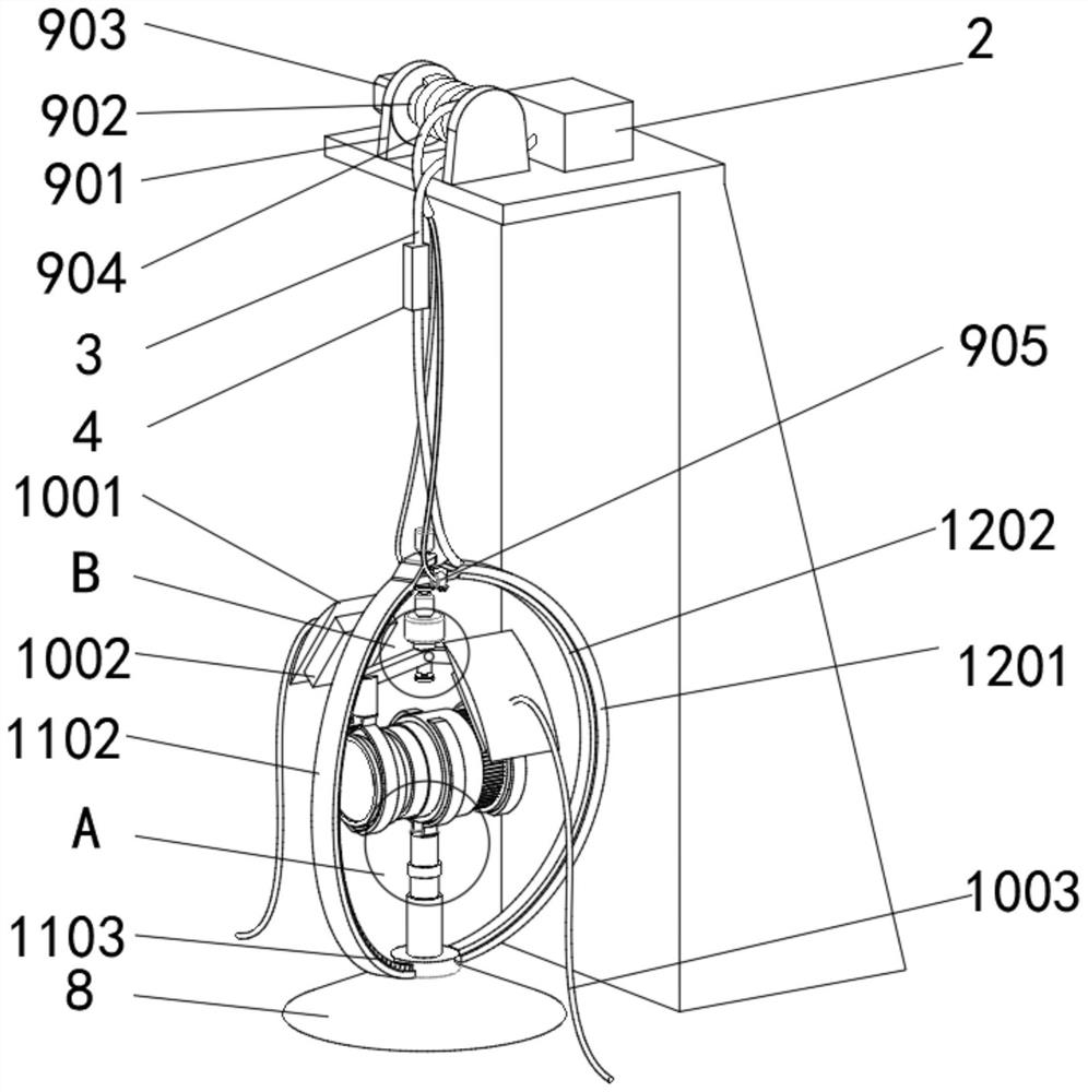 Water color image recognition chamber suspension type automatic cleaning device