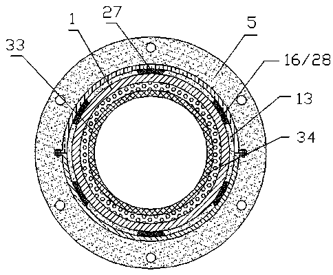 Nodular cast iron composite tube lined with epoxy ceramic and manufacturing method thereof