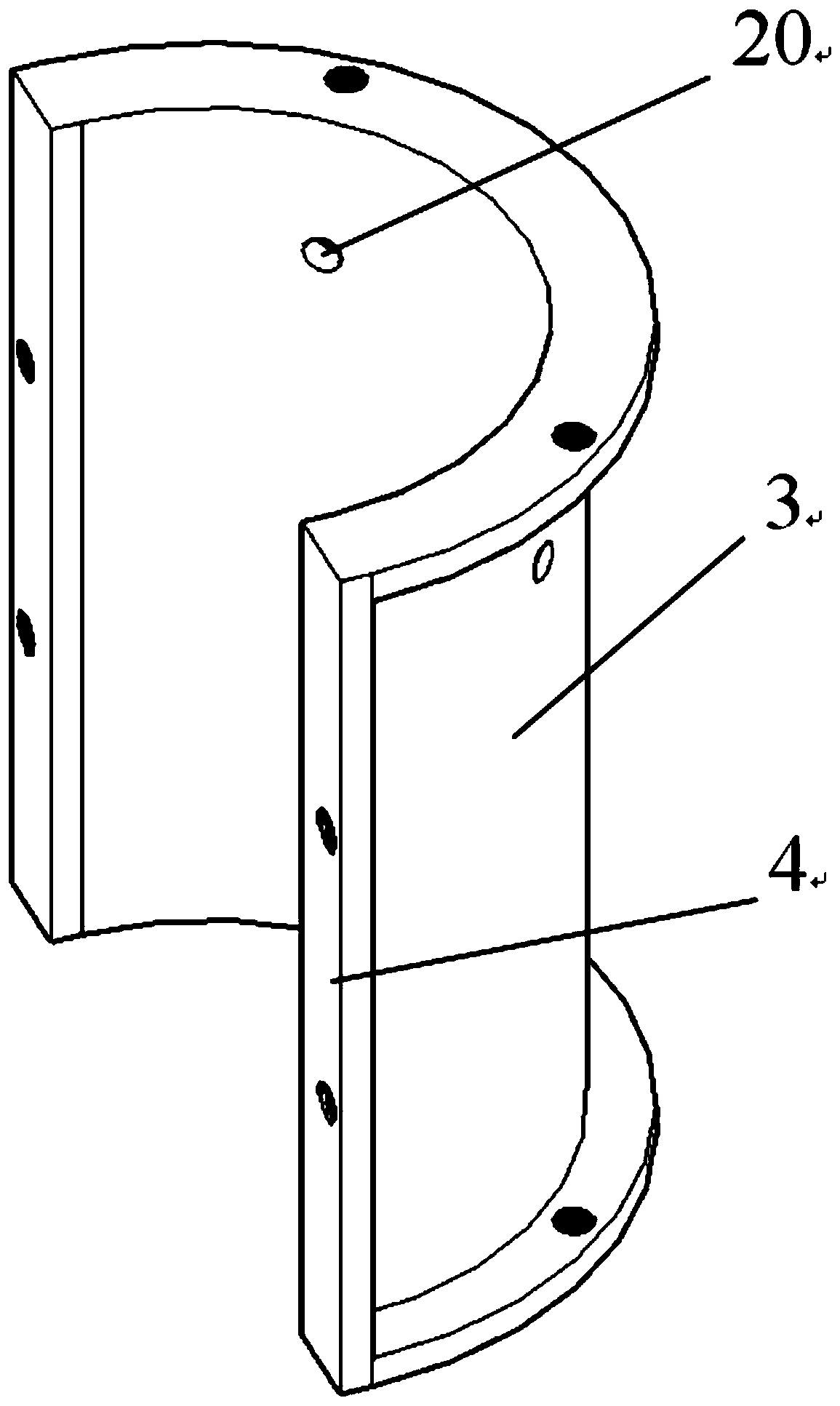 Reinforcing device for reinforcing bridge pier through cofferdam-free underwater enlarging section method and construction method thereof