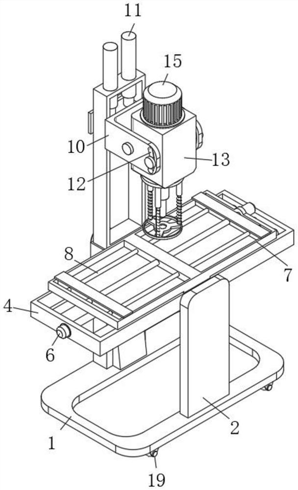 Steel component positioning and drilling device