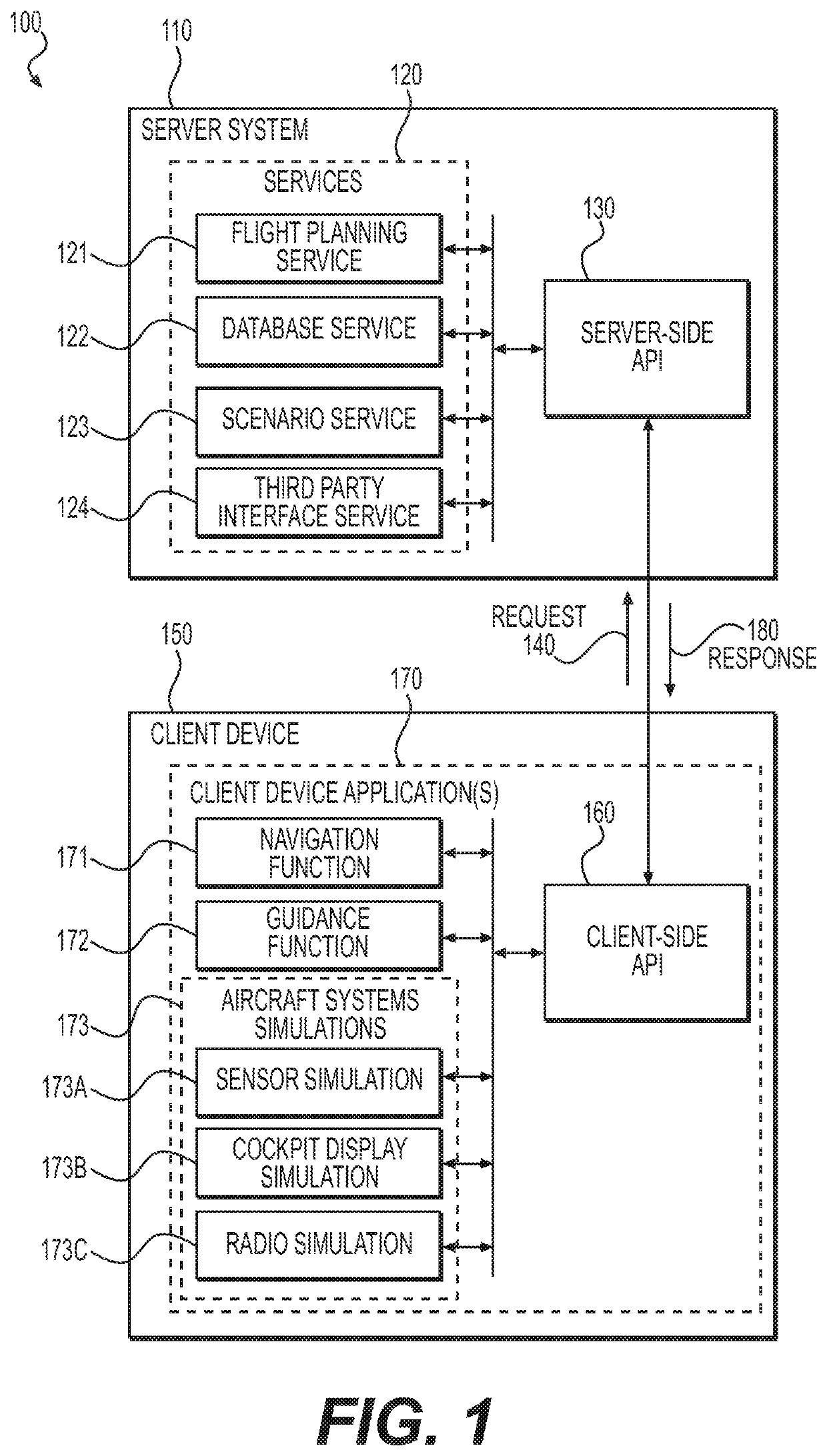 Systems and methods for client device flight simulation using server system data