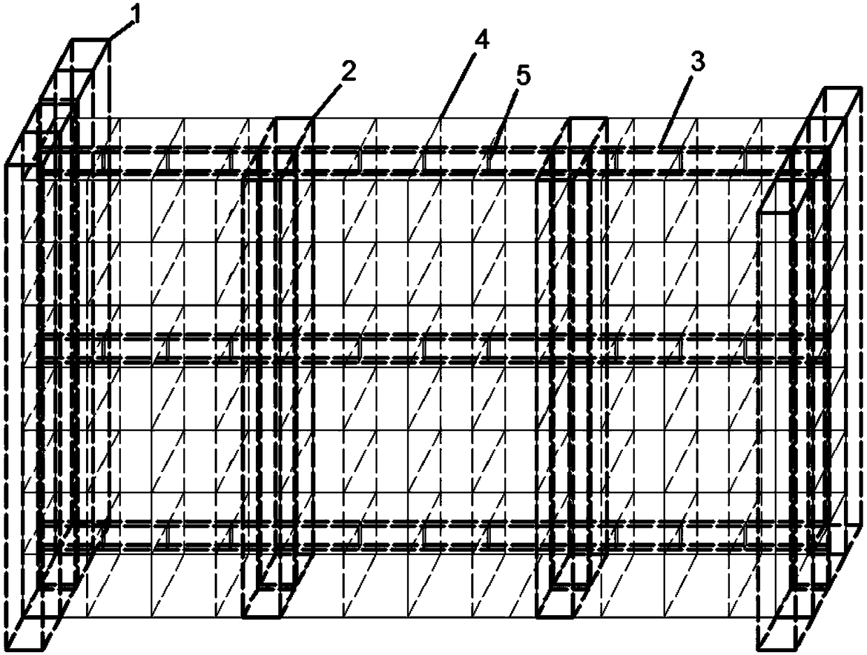 Reinforcing method of hollow brick masonry structure