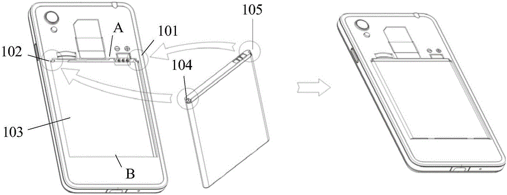 Battery, telescoping device, shell, and battery fixing system