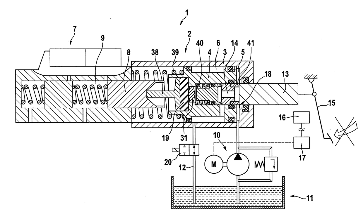 Braking device for a hydraulic motor vehicle brake system