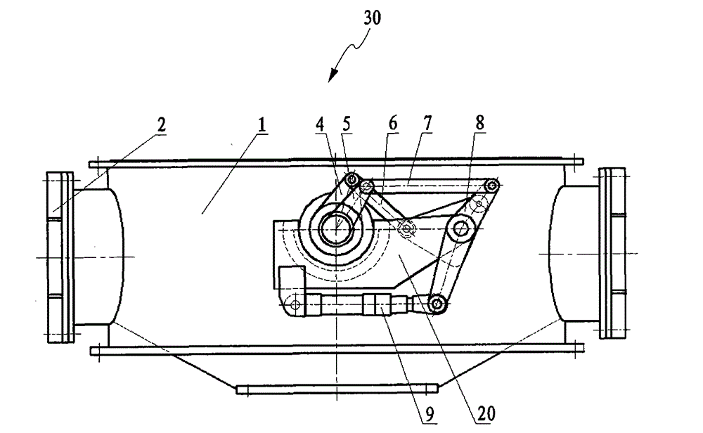 Compact material flow adjusting valve