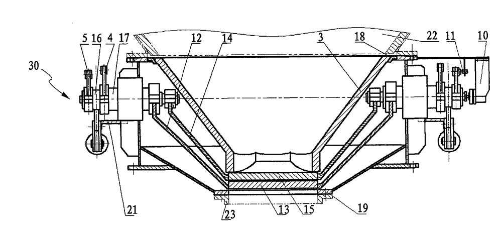 Compact material flow adjusting valve