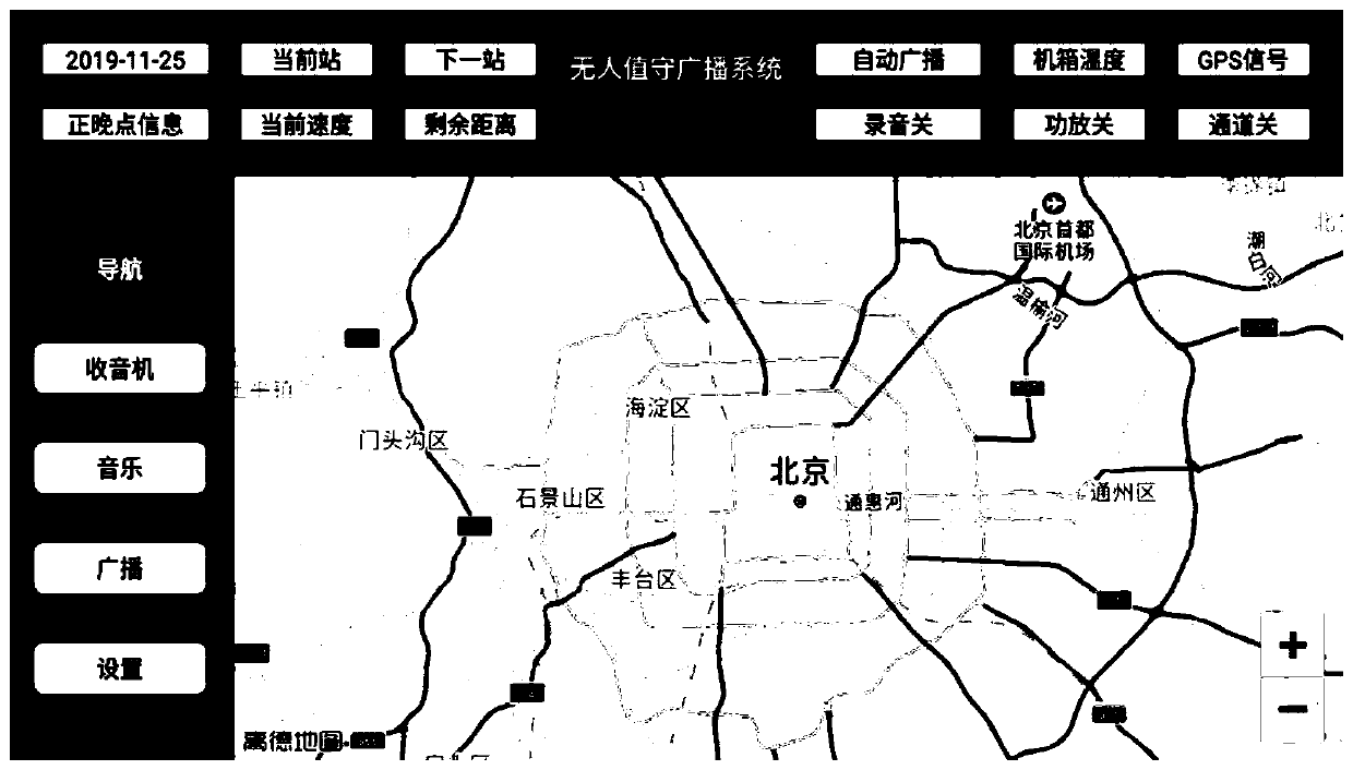 Train broadcasting system facilitating positioning and navigation