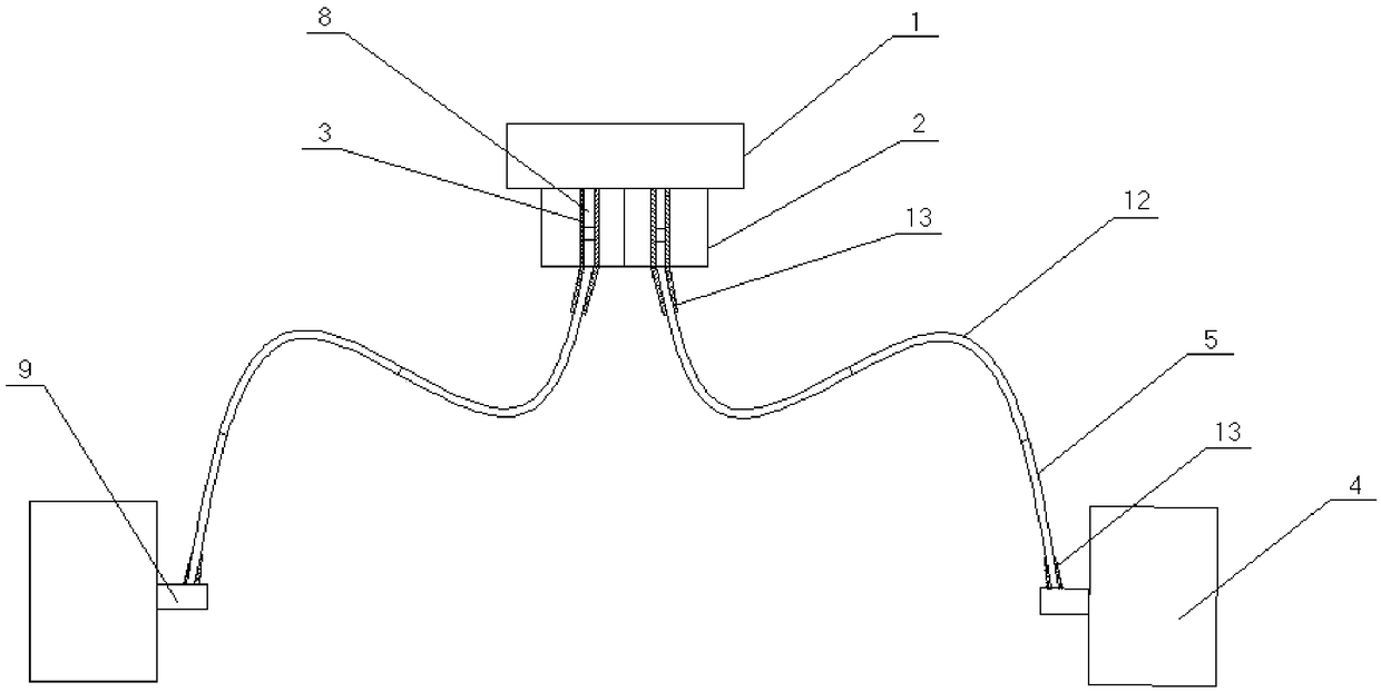 Underwater suspension cluster type manifold system with flexible jumper tubes inside