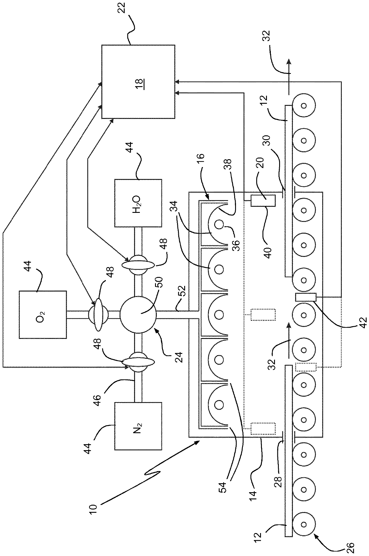 Device for treating surface of objects