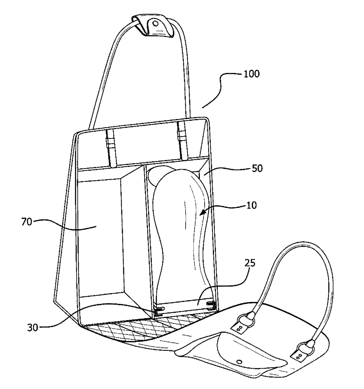 Articles for storing wigs and compatible luggage for transport thereof