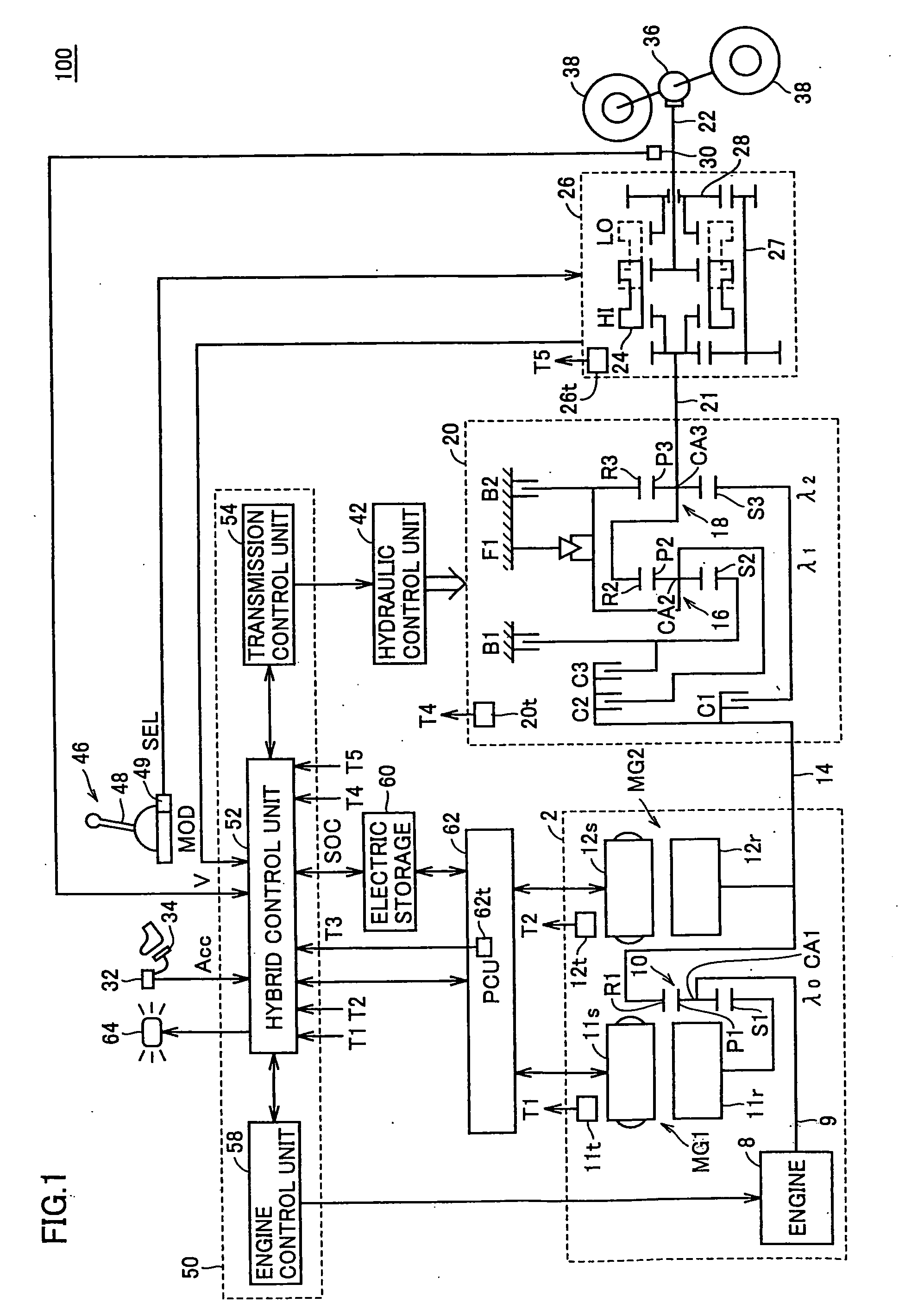 Hybrid driving apparatus with multistage transmission provided in power transmission path and control method thereof