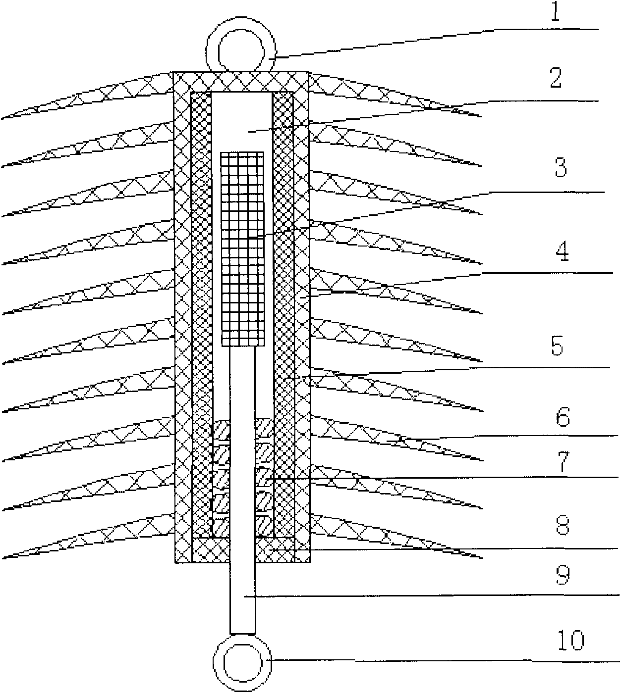 Device for preventing conductor from dancing and producing damage to iron tower