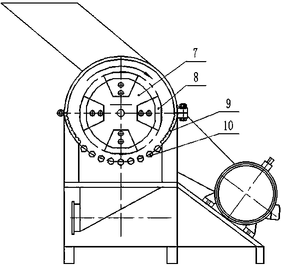 Scattering device used for powder treatment and powder scattering machine