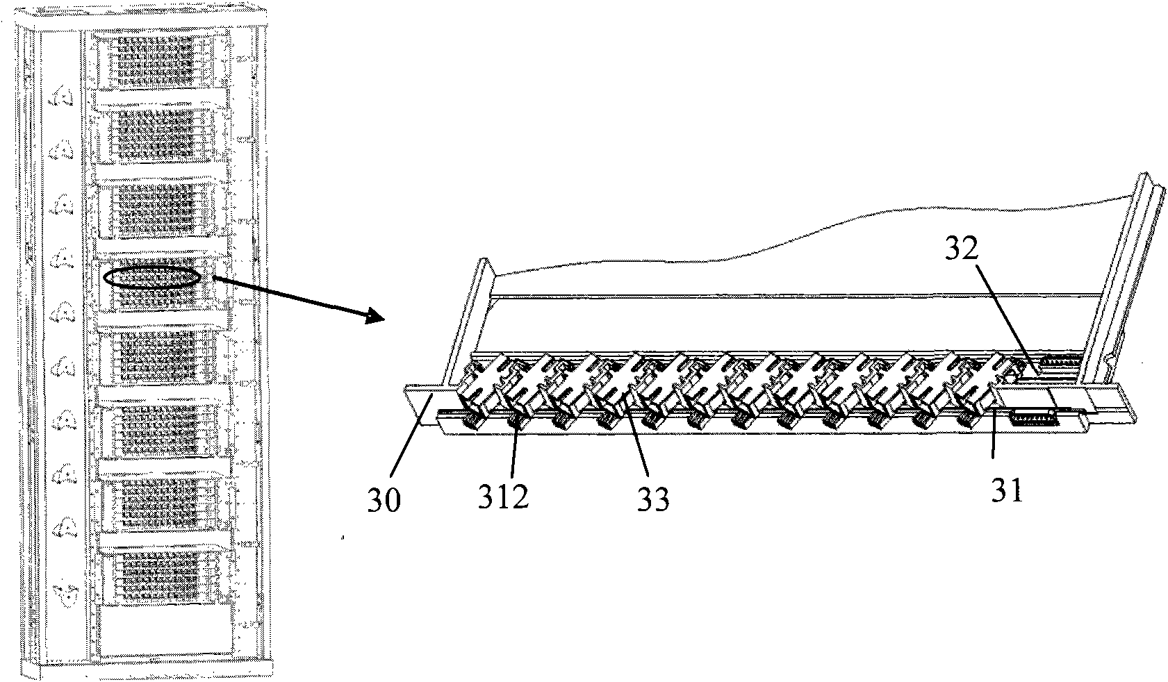 Optical fiber distribution module, optical fiber plug and optical fiber distribution frame