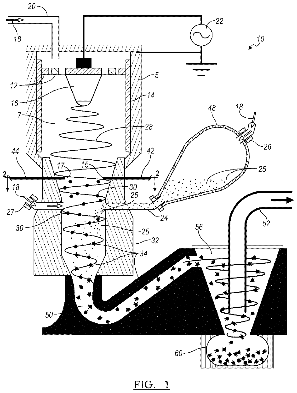 Method of making particles containing metal and active battery material for electrode fabrication