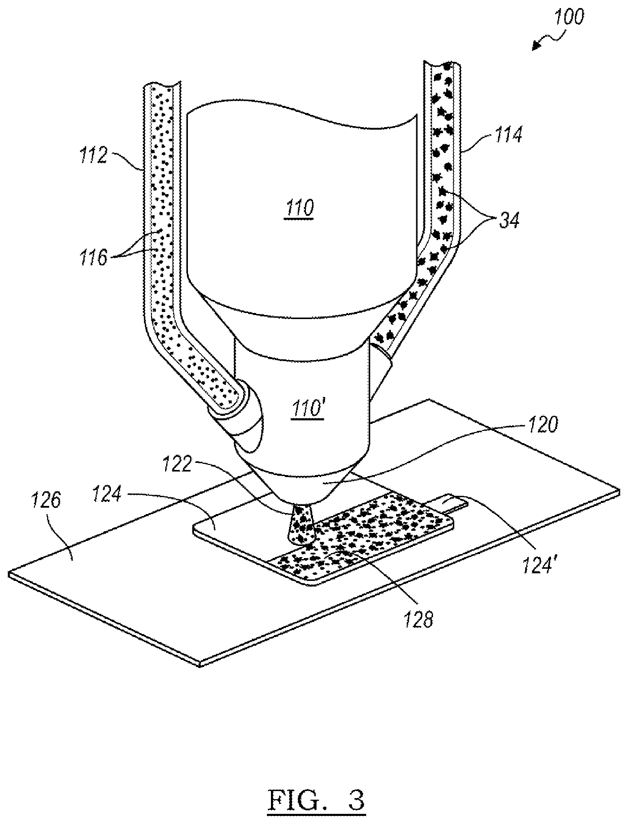 Method of making particles containing metal and active battery material for electrode fabrication