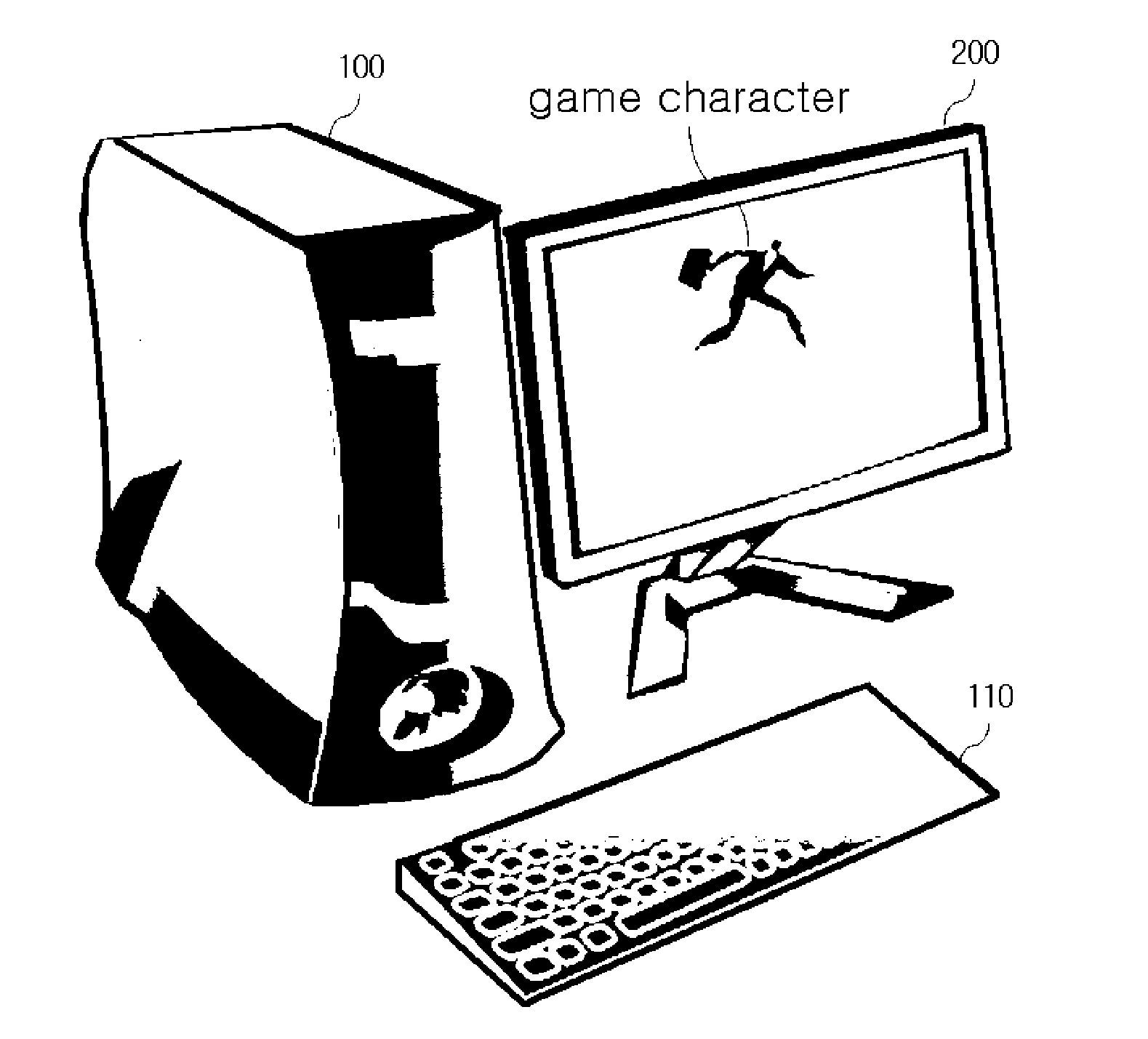 Device and method for controlling the movement of a game character