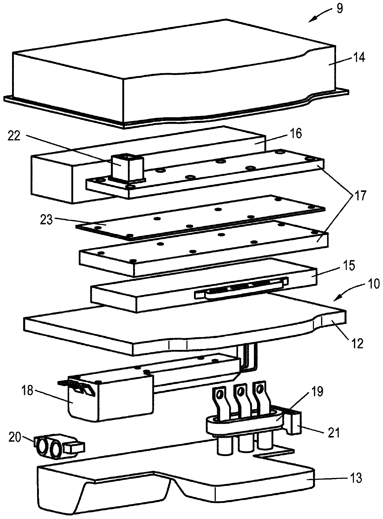 Motor vehicle and power converter device for a motor vehicle