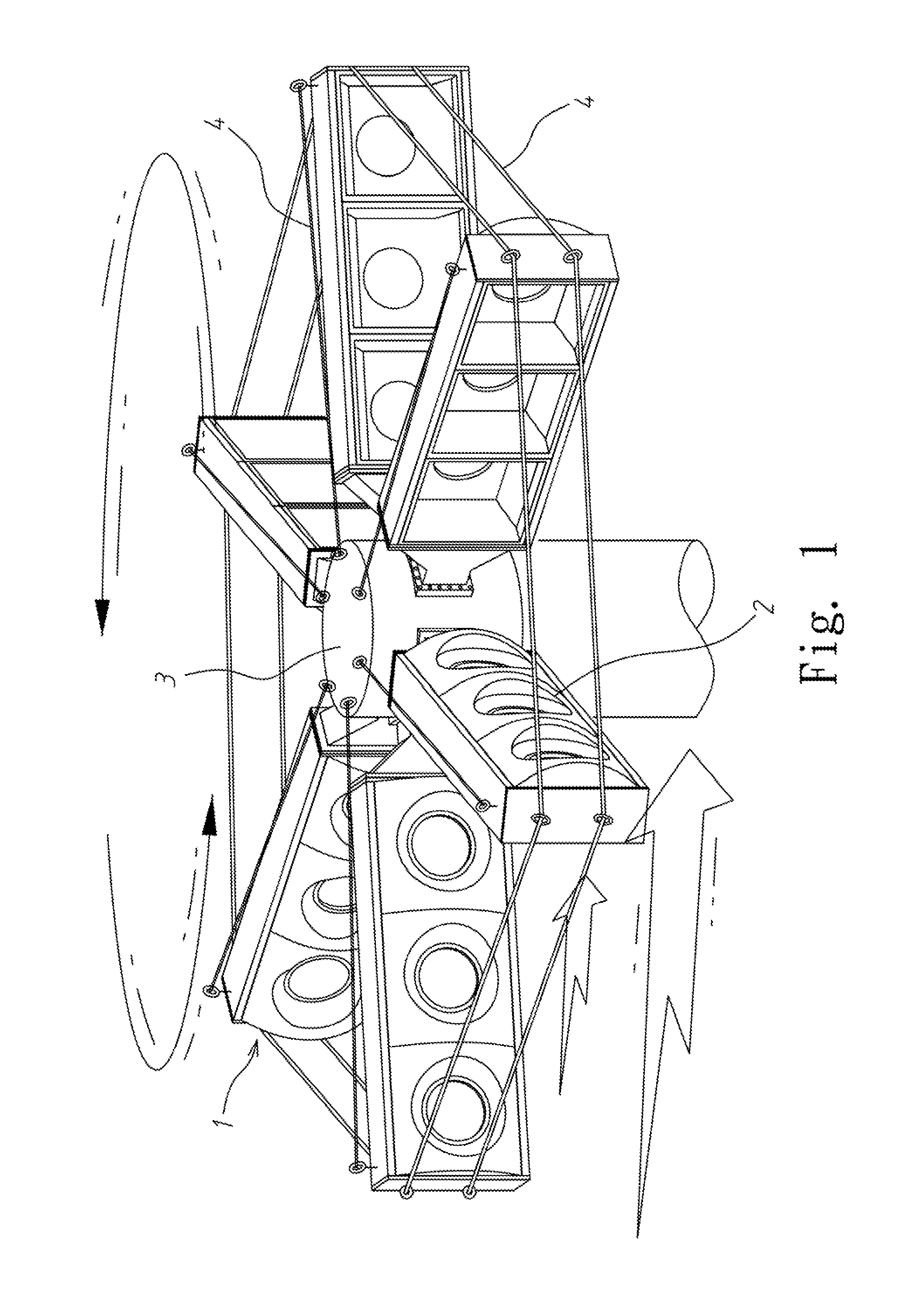 Sectional vane for vertical axis wind power generator