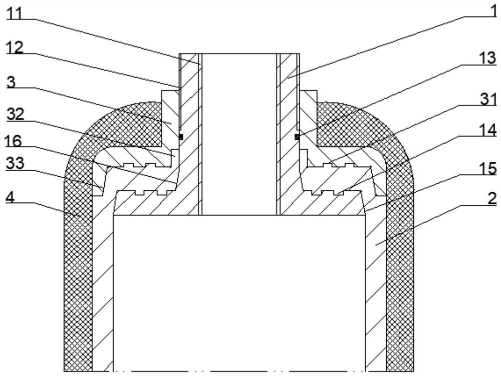 Embedded metal bottle opening structure of IV-type hydrogen storage bottle