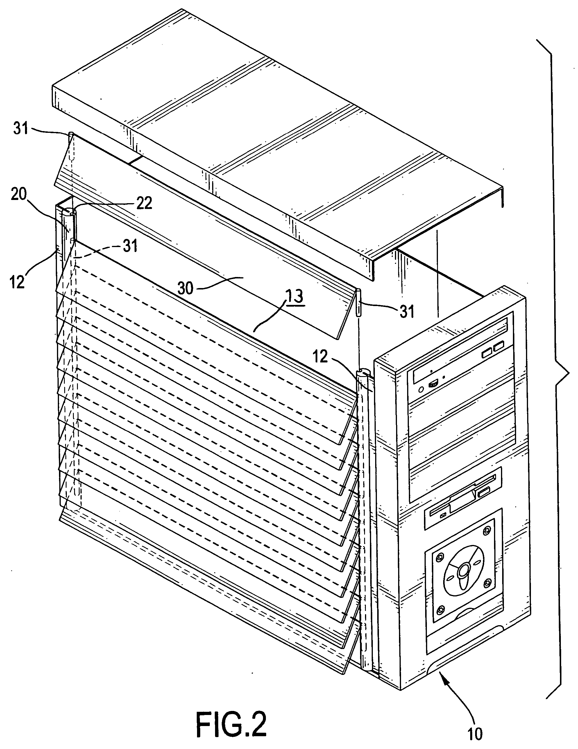 Louver heat vent for chassis of computer