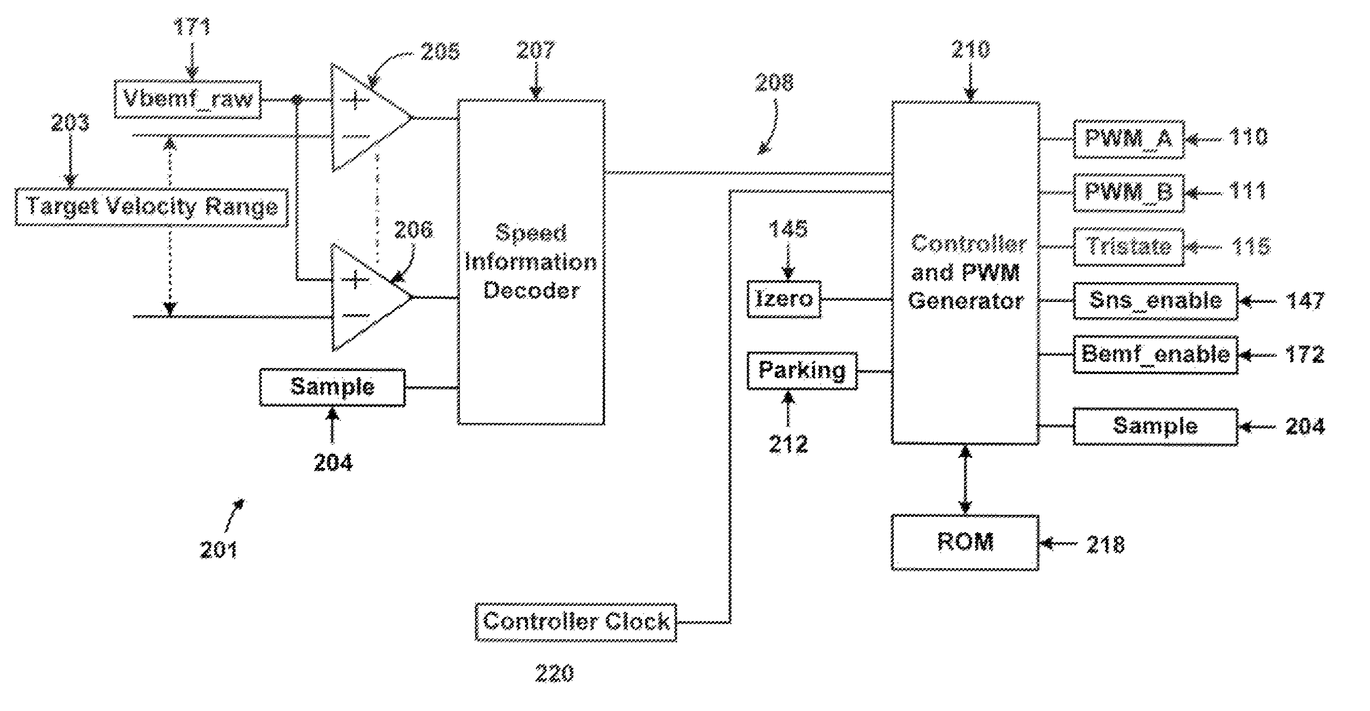 Voice-coil motor control with zero-current sensing