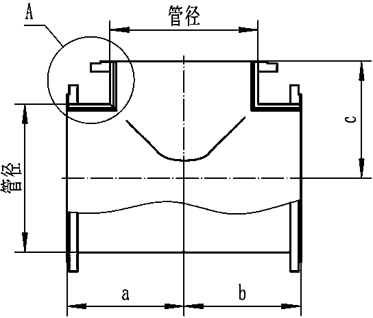 Manufacturing method for large-caliber abrasion-resistant corrosion-resistant ternary composite pipe accessory