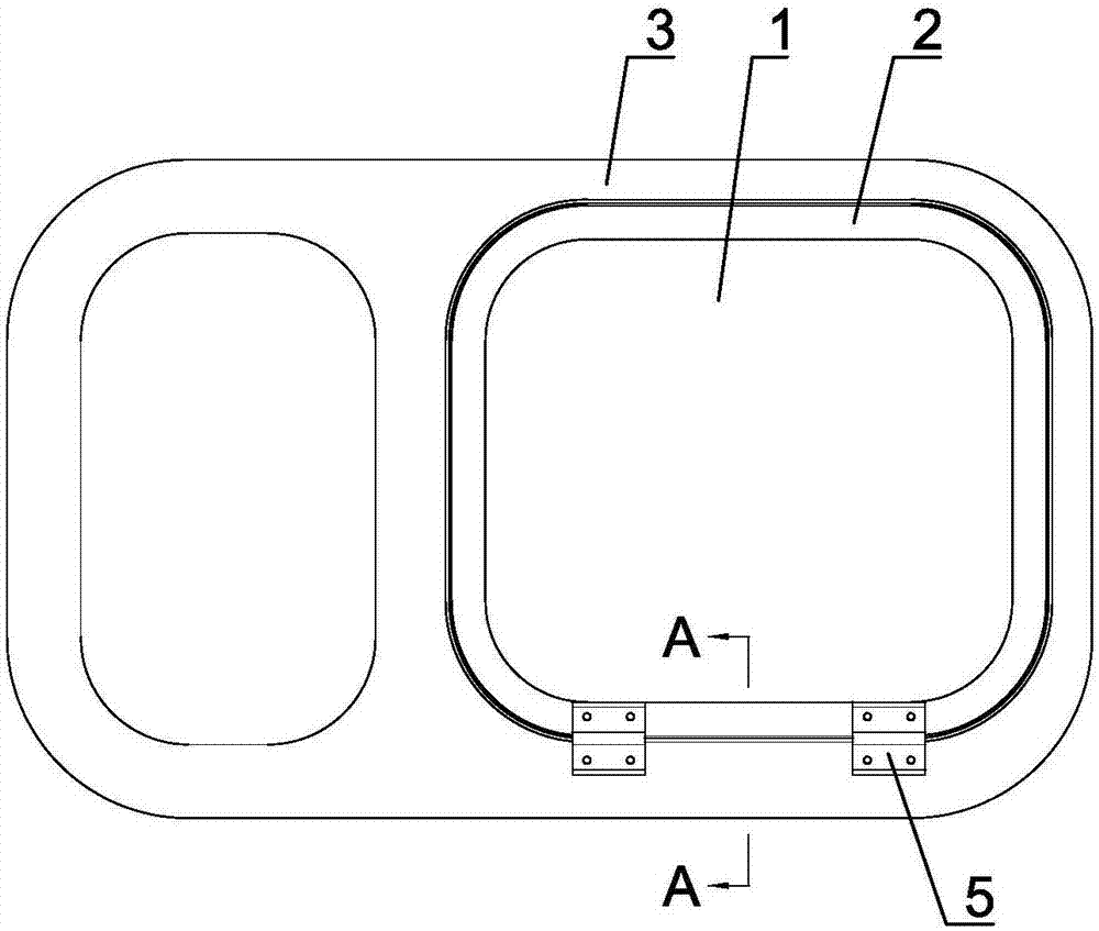 Observation window for missile launching vehicle