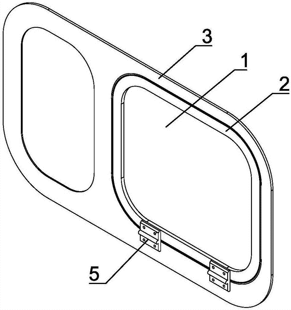 Observation window for missile launching vehicle