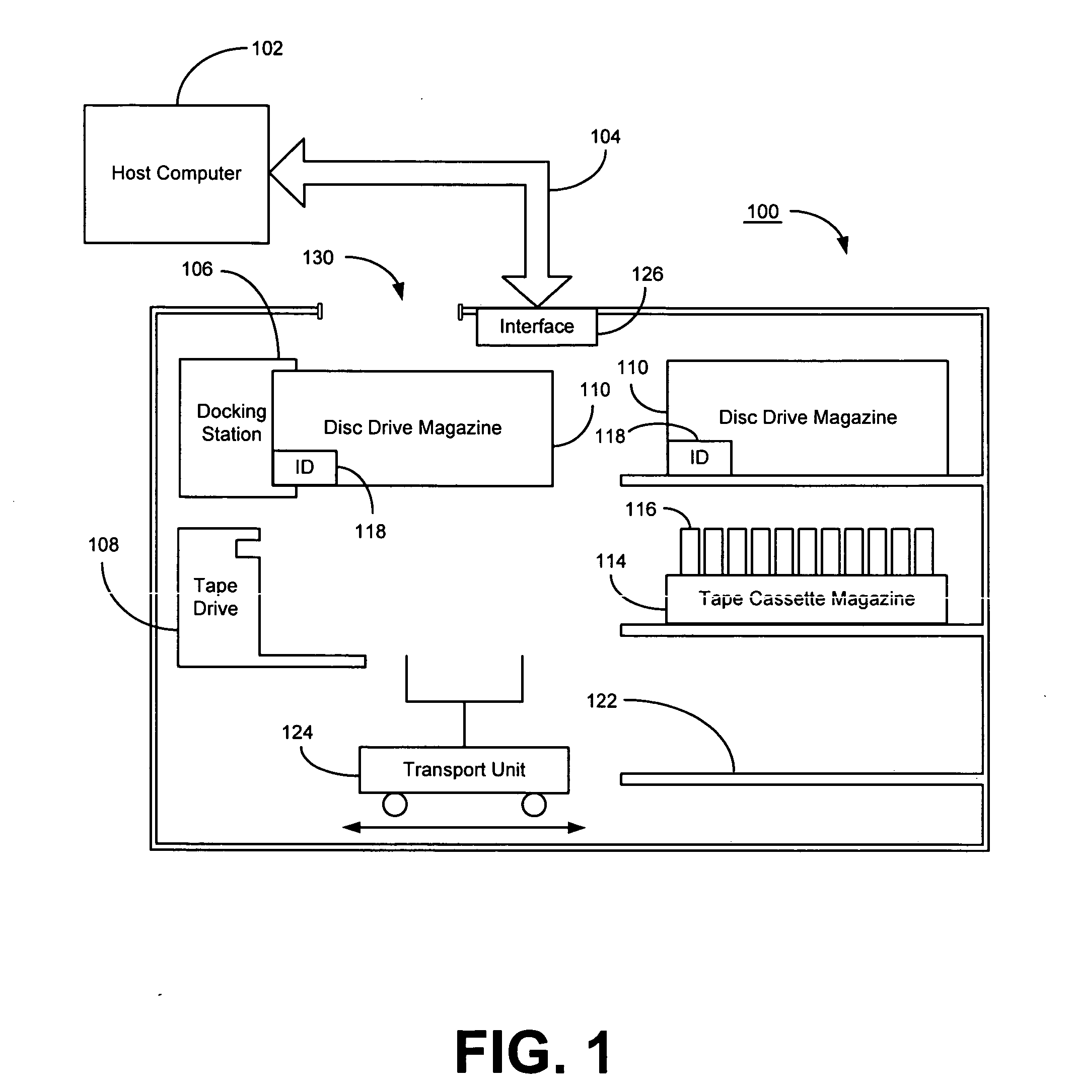 Power reduction scheme for use with a disc drive magazine