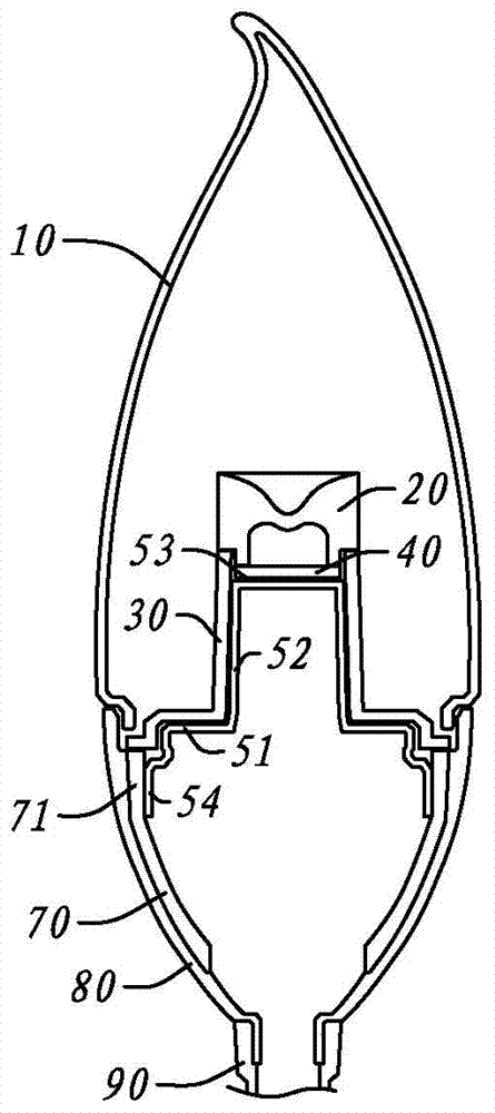 Radiating device of LED lamp