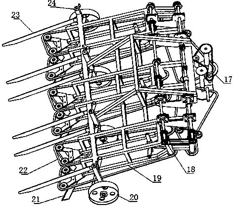 Three-ridge six-row peanut seedling and fruit integrated combined harvesting machine