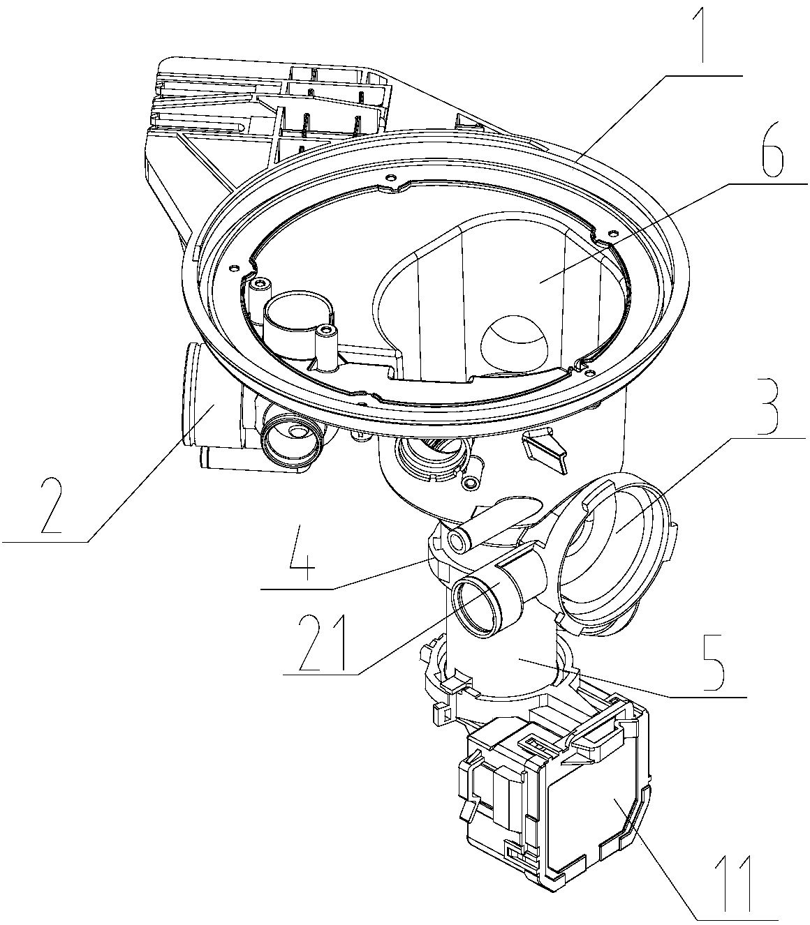 Dishwasher sink drainage method, drainage structure and dishwasher