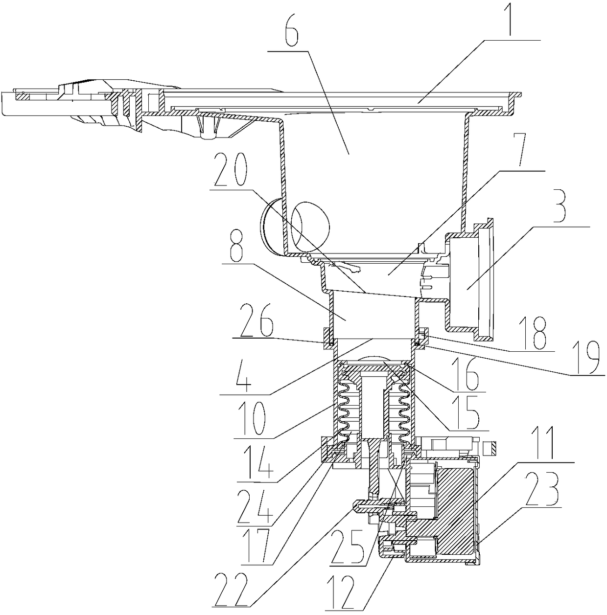 Dishwasher sink drainage method, drainage structure and dishwasher