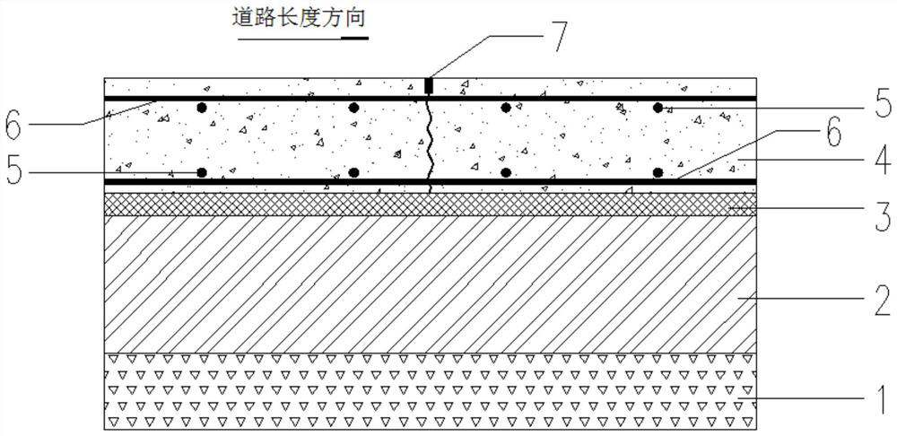 Method for determining shrinkage gap distance of low-reinforcement-rate continuous reinforced concrete pavement