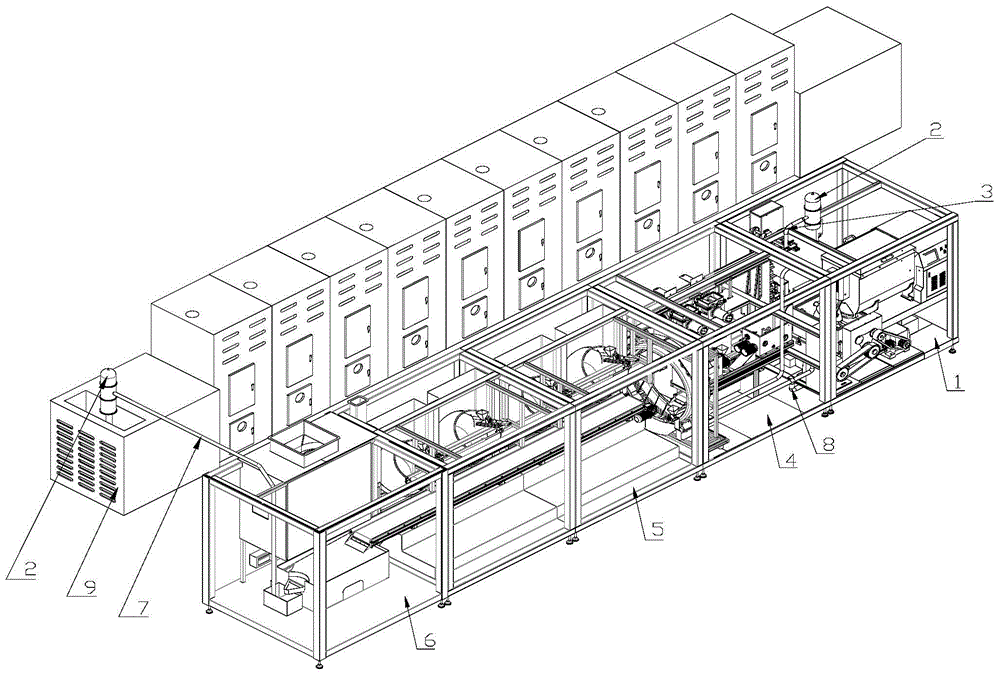 Mixed material pilling, polishing and drying device