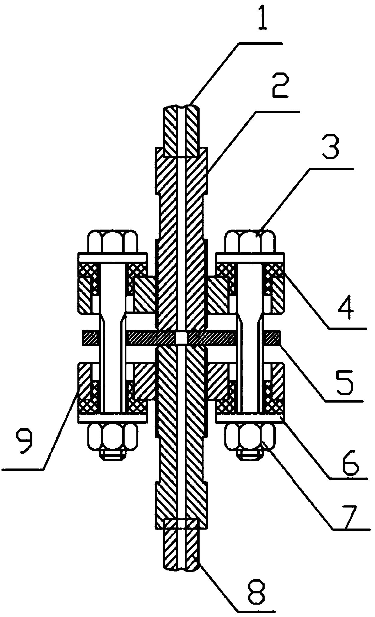 Pressure guide insulating device for experimental body under high temperature and high pressure and mounting method of pressure guide insulating device