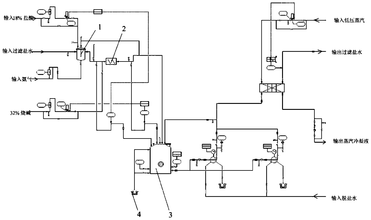 Secondary brine carbonate removal device