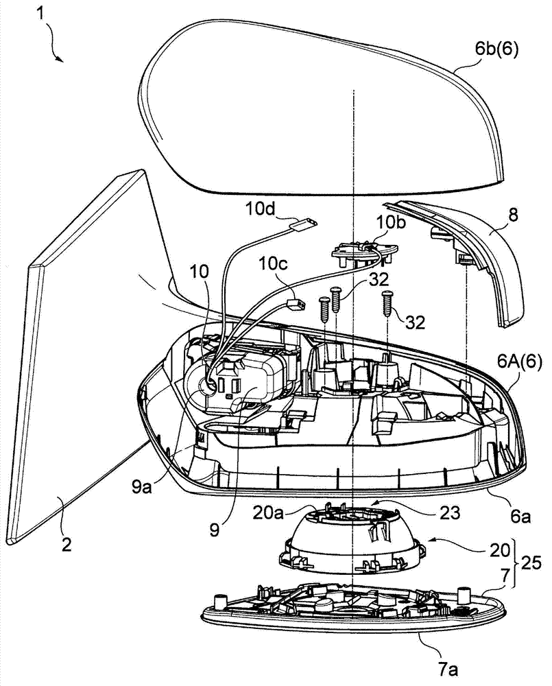 Door mirror fabricating method