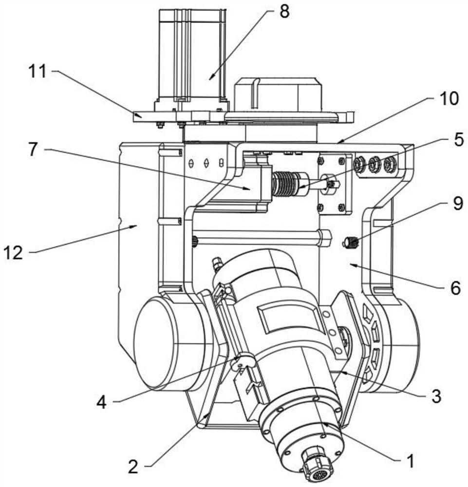 Angle milling head of numerical control machine tool